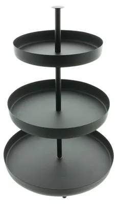 Produktbild von Etagere Black Metall mattschwarz 3-stöckig – Obstetagere