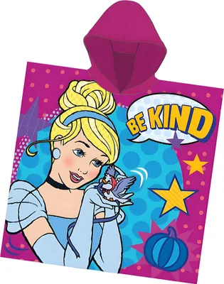 Zdjęcie produktu dla Poncho Disney Princess - 55 x 110 cm - liliowy