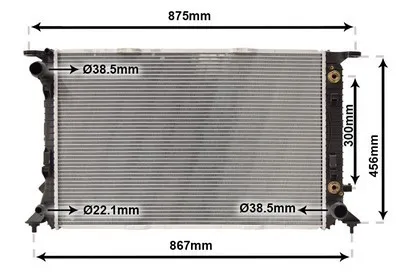Produktbild von VAN WEZEL 03002291 Kühler Wasserkühler Motorkühler für AUDI A4 Avant (8K5, B8) Q5 (8RB) A5 Sportback (8TA) A4 Limousine (8K2, B8) A5 Coupe (8T3)