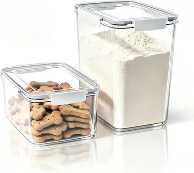 Obrázok produktu pre Úložné boxy súprava 2 ks, 6 l a 10 l, vzduchotesné, priehľadné PET, pre kuchyňu