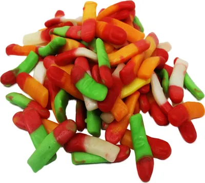 Immagine prodotto di Gomme di frutta gelatinose con dita colorate e fruttate, dolci halal 1000g