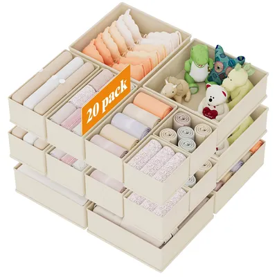 Imagen del producto de Solidchoice - Juego de 20 organizadores de cajones para ropa y ropa interior