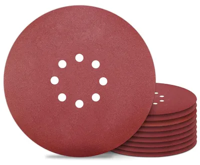 Immagine prodotto di Carta abrasiva da 225 mm con sistema di fissaggio a velcro, confezione da 10 pezzi, grana P240, con 8 fori, per levigatrici per cartongesso