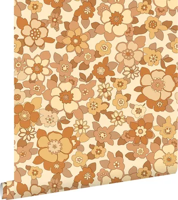Productafbeelding van ESTAhome behang retro bloemen geel en oranje 50 x 900 cm