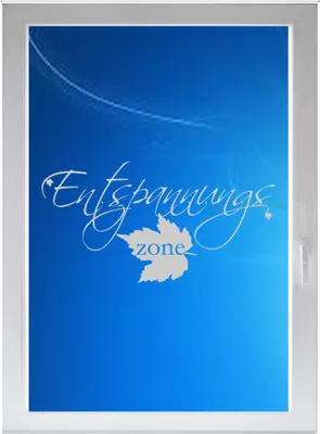 Produktbild von INDIGOS UG - Entspannungs zone - Farbe: silberfein satiniert - 116x60 cm - Sichtschutzfolie - Fensterfolie - Glasdekorfolie - für die Küche, Entspannungs zone ans Fenster