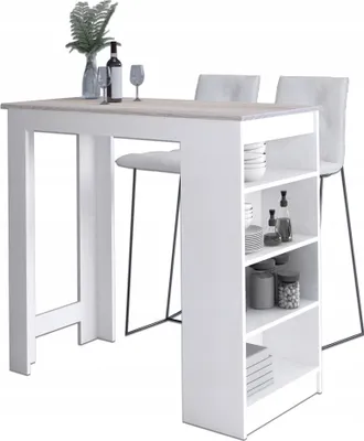 Produktbild von Bartisch AKORD Hockertisch Weiß, Sonoma-Eihe 115 cm 4 Ebenen B115 x H103 x T50cm