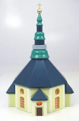 Produktbild von Tischdekoration Seiffener Kirche bunt für Innenbeleuchtung Höhe 15,5cm NEU