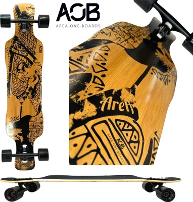 Produktbild von AOB Tribal Curves Longboard drop through twin tip bambus 38''
