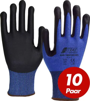 Produktbild von NITRAS Schnittschutzhandschuh Skin Flex 6640 CUT 5 - VPE 10 Paar - verstärkte Daumenbeugen, hoher Schnittschutz Größe:10