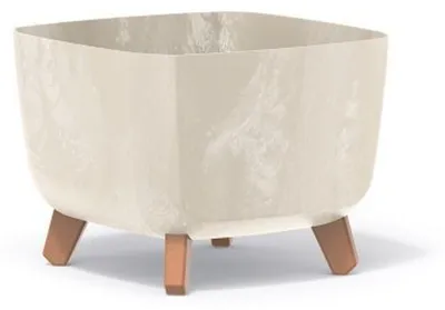 Produktbild von Quadratischer Blumentopf auf Beinen GRACIA DGQL300E | Creme