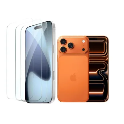 Produktbild von CLM-Tech 3er Set Schutzfolie kompatibel mit iPhone 17 Pro Max Panzerfolie 6,9 Zoll Panzerglas Crystal Clear Displayschutz 9H Glas Displayfolie Schutzglas - Unterstützt Fingerabdruck-ID - Folie kristallklar 3X Stück