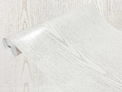 Produktbild von Klebefolie Möbel 90x25 cm - Perlweiß - Möbelfolie selbstklebend in Holzoptik - Folie für Möbel zur Renovierung von Türen, Schränken und Regalen - Möbelfolie dekorativ und pflegeleicht