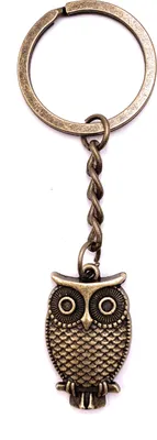 Image de Onwomania Porte-clés Chouette sur l'arbre bronze Métal Pendentif Charm
