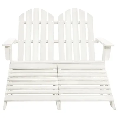 Image de vidaXL Banc de jardin Adirondack 2 places avec pied en bois de sapin blanc