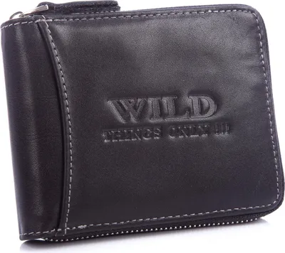 Produktbild von WILD Herren Geldbörse RFID Echtleder Reißverschluss Schwarz