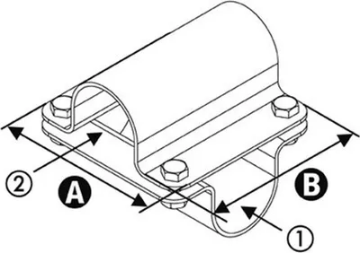 Produktbild von Querschelle 2-teilig, A 2" (60,3 mm) x B 1 1/2" (48,3 mm)