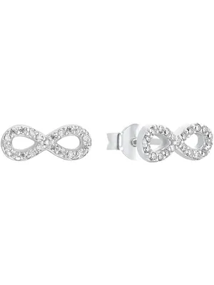 Produktbild von s.Oliver Damen Ohrstecker 2032884 Infinity Silber 925 synth. Zirkonia