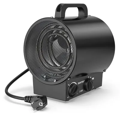 Produktbild von Elektrischer Werkstattheizkörper - 2000 W - Schwarz - Mit Ventilator - Robuster Heizkörper für die Garage