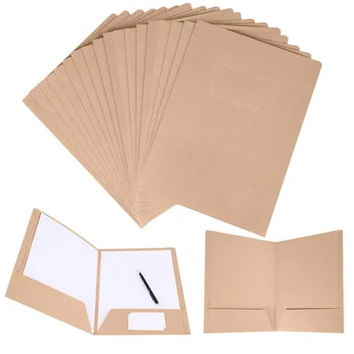Obrázok produktu pre Dokumentové priečinky formátu A4, kartónové, s vreckom, 20 kusov, s otvorom na vizitky, rozmer 310x235 mm