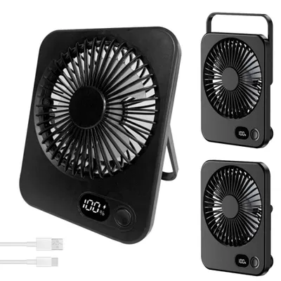 Produktbild von Akku Kleiner Tischventilator Mini Ventilator Ultraleiser USB Fan Lüfter Tragbar