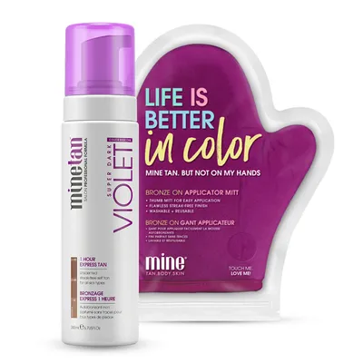 Produktbild von MineTan Violet Selbstbräunungsschaum + Handschuh