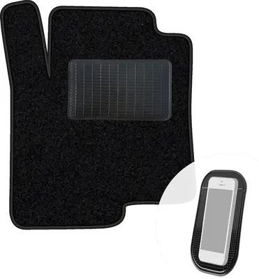 Produktbild von moto-MOLTICO Fahrer Fußmatte Auto Velours Fahrerseite Autoteppiche Schwarz Fahrermatte 1-teilig passend für Smart Forfour 2004-2006