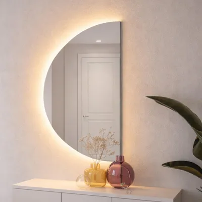 Produktbild von Planetmöbel LED Spiegel NIVORA halbrund 50×100 cm, dimmbar