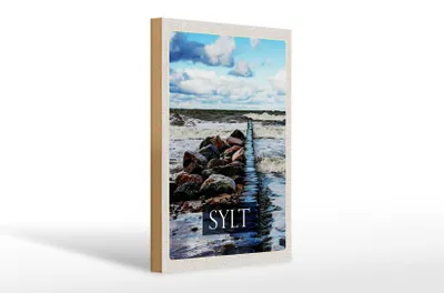 Produktbild von Holzschild Reise 20x30cm Sylt Insel Strand Meer Ebbe und Flut