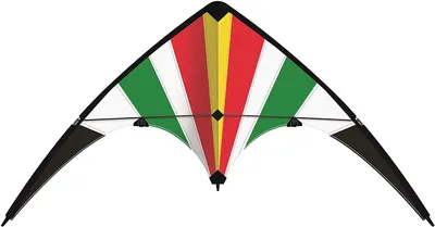 Produktbild von Paul Günther 1082 - Sportlenkdrachen Lucky Loop 100, Drachen für Anfänger, Segel aus reißfestem Ripstop-Polyester, robuste Fiberglasstäbe, mit Lenkspulen und Schnur, ca. 100 x 56 cm groß