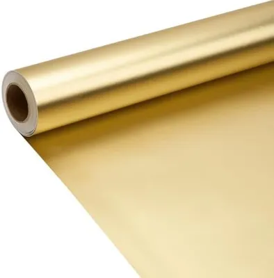 Produktbild von 10 m goldmattes Geschenkpapier, 43 cm, einfarbig, perlmuttfarben, für Geburtstage, Weihnachten, Babypartys und Festtagsgeschenke.