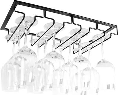Gläserhalter Edelstahl Glashalter Weinregale Gläserhalterung mit 4 Reihen für 12 Glas für Bar, Küche, Café