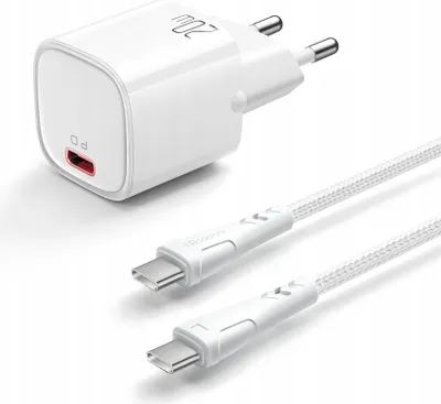 Zdjęcie produktu dla Mcdodo Szybka Ładowarka Sieciowa Zasilacz Do Iphona Typ C Usb-C 20W Kabel