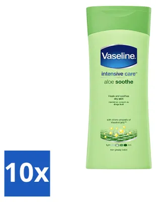 Obrázek produktu pro 10 kusů tělového mléka Vaseline Aloe Soothe, 200 ml, výhodná balení