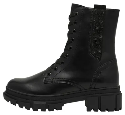 Image de Bottines pour femmes s.Oliver, à lacets et fermeture éclair, couleur noire (modèle "Black Glit")
