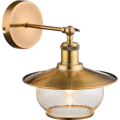 Produktbild von Globo Lighting Wandleuchte Metall bronzefarben, Glas, BxH: 220x280mm, AL: 290mm, exkl. 1x E27 60W 230V