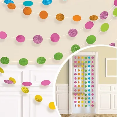 Image de 6 guirlandes pailletées multicolores aux tons pastel