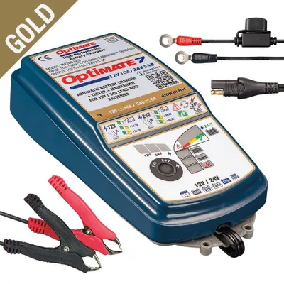 Productafbeelding van OPTIMATE autobatterij oplader, batterijoplader voor auto, vrachtwagen, motorfiets, model TM260v3