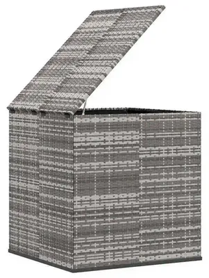 Produktbild von Garten Kissenbox - Auflagenbox für außen - Geflochtenes Kunstharz - Wasserdichtes Innenfutter - 100 x 97,5 x 104 cm - Hellgrau