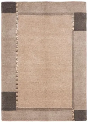 Produktbild von VERONA Sand Premium Wollteppich 350 × 250 cm in Cream Beige – handgeknüpfter Teppich aus 80 % Schurwolle und 20 % Wolle mit weichem 17 mm Flor