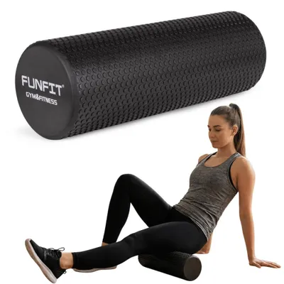 Zdjęcie produktu dla Roller fitness do masażu ciała ćwiczeń FUNFIT 45/14 cm wałek z wypustkami rehabilitacja pilates masaż  joga pleców