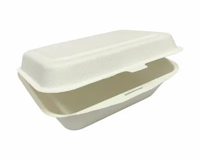 Produktbild von 250x Menüboxen ToGo 191x135x59mm 1-teilig aus Zuckerrohr nature weiß