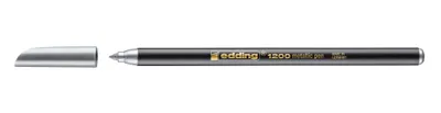 Immagine prodotto di Edding 41200054 1200 Penna con punta in fibra metallizzata - 1 - 3 mm, argento