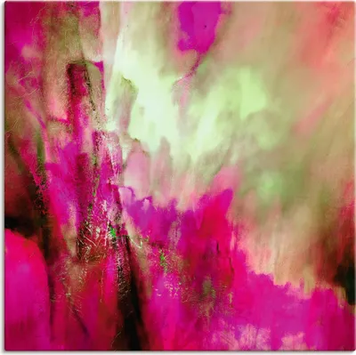 Produktbild von ARTland Leinwandbild Pink trifft Grün Größe: 100x100 cm