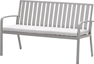 Produktbild von Garden Impressions Parkbank Aluminium taupe Pisa, Länge 150 cm, Sitzhöhe 49 cm, pulverbeschichtet, wasserabweisende Polsterung, pflegeleicht, hoher Sitzkomfort, Garten, leicht, robust