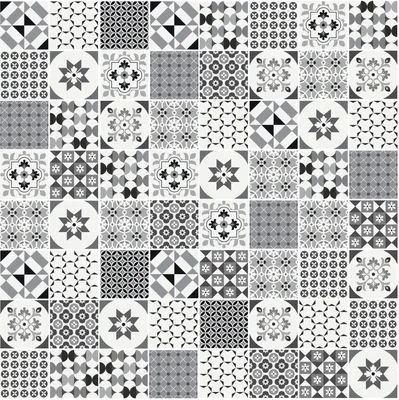 Produktbild von ARTENS - PVC Bodenbelag - Click Vinyl-Fliesen ELIN - Vinylboden - FORTE - Zementfliesen Muster - Grau - L.61 cm x B.30,5 cm - Dicke 4 mm - 1,67 m²/ 9 Fliesen - Belastungsklasse 32