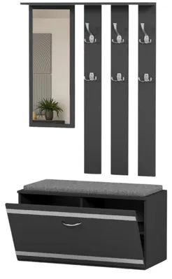 Produktbild von Garderobe - Anthrazit - 85 x 39 x 157 cm - Modern V-2