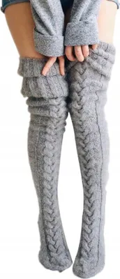 Produktbild von Warme Damen Overknee Socken dick kuschelig lang bis zum Oberschenkel