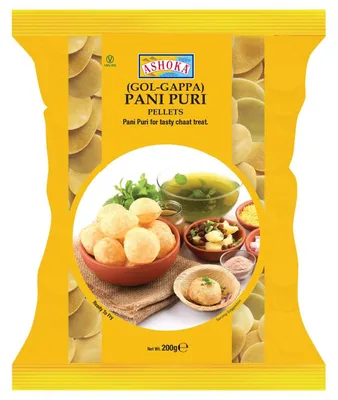 Image de Ashoka Pani Puri 200g – Boules de pâte fourrées croustillantes, authentique snack indien
