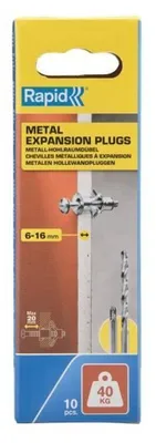 Zdjęcie produktu dla Rapid 5001549, Kotwa rozprężna, Płyta gipsowa, Stal, Cynk, Srebrny, PH2