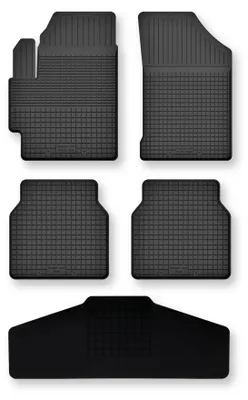 Productafbeelding van Rubberen automatten + tunnelmat voor Peugeot 301 vanaf 2012 (sedan) – 5-delig, zwart, op maat – Wielganizator Semi-Universal